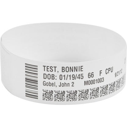 Bracelet Zebra en polypropylène 0,75 x 11 po, impression thermique directe Zeb