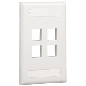 Placa frontal Panduit NetKey de 4 conectores - MOQ (cantidad mínima de pedido) 10 MOV (cantidad mínima de pedido)