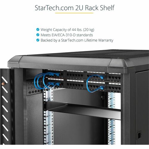 Étagère pour rack de serveur 2U StarTech.com - Étagère fixe en porte-à-faux de 40,6 cm de profondeur