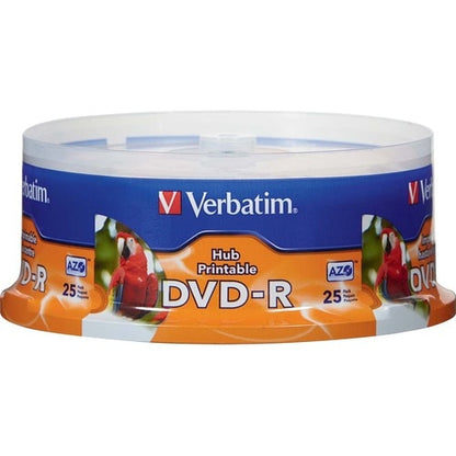 DVD-R Verbatim 4,7 Go 16X blanc imprimable à jet d'encre, Hub Printab