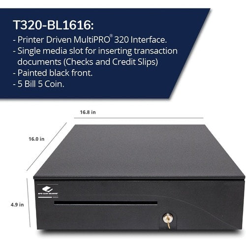 apg Heavy- Duty Point of Sale Cash Drawer | Series 100 T320BL1616 - USD 5 Bill -