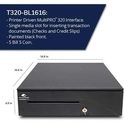 apg Heavy- Duty Point of Sale Cash Drawer | Series 100 T320BL1616 - USD 5 Bill -