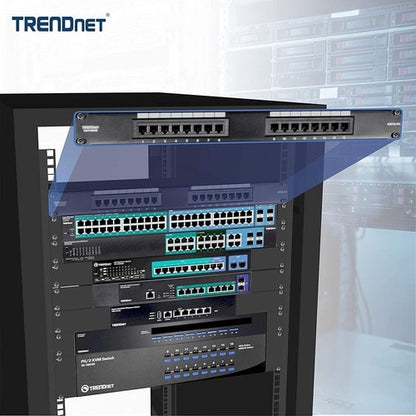 Panel de conexión sin blindaje Cat5/5e de 16 puertos TRENDnet