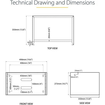 StarTech.com 6U Wall Mount Rack, 14in Deep, 19 inch Wall Mount Network