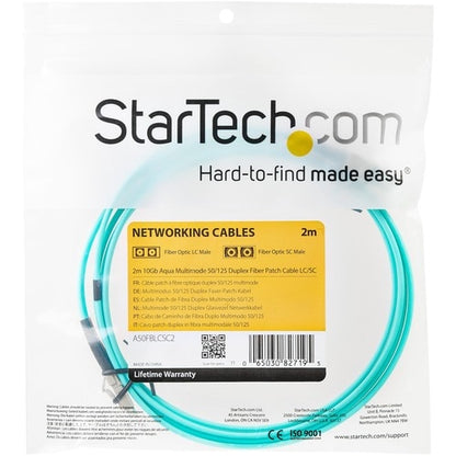 Câble fibre optique multimode LC/UPC vers LC/UPC OM3 StarTech.com de 2 m (6 pi)