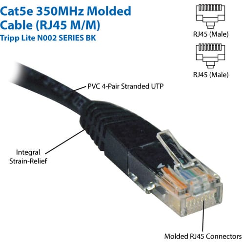 Tripp Lite Cat5e UTP Patch Cable - 1ft - Black