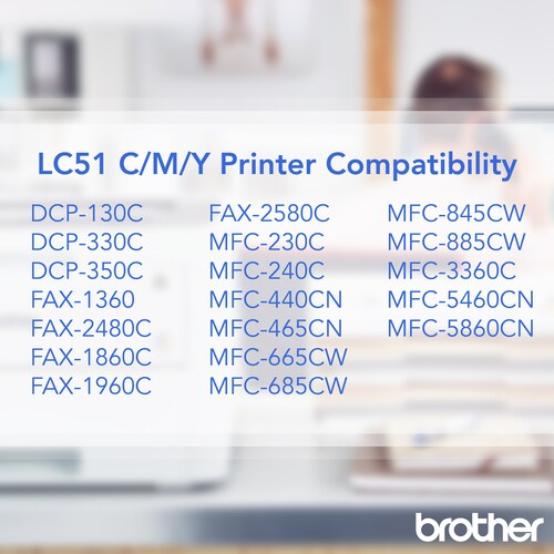 Lot de 3 cartouches d'encre couleur pour imprimantes .FAX2480C DCP130C DCP330C DCP