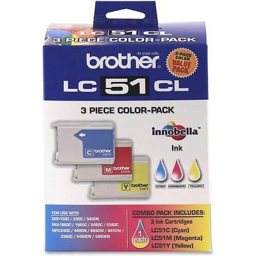 Lot de 3 cartouches d'encre couleur pour imprimantes .FAX2480C DCP130C DCP330C DCP
