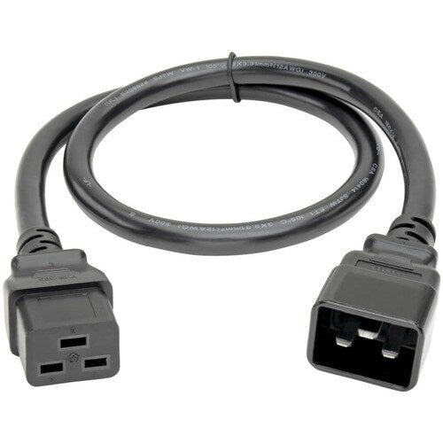 Tripp Lite 2ft Computer Power Cord Cable C19 to C20 Heavy Duty 20A 12AWG 2'