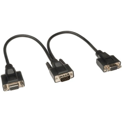 Tripp Lite 1ft VGA Monitor Y Splitter Cable High Resolution HD15 M/2xF 1' - 1 ft (0.30 m)