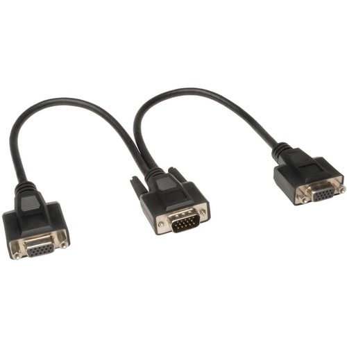 Tripp Lite 1ft VGA Monitor Y Splitter Cable High Resolution HD15 M/2xF 1' - 1 ft (0.30 m)