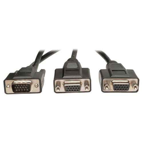 Tripp Lite 1ft VGA Monitor Y Splitter Cable High Resolution HD15 M/2xF 1' - 1 ft (0.30 m)