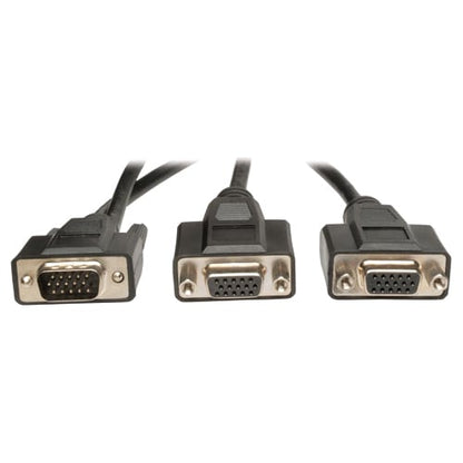 Tripp Lite 1ft VGA Monitor Y Splitter Cable High Resolution HD15 M/2xF 1' - 1 ft (0.30 m)