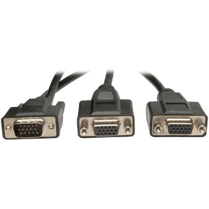 Tripp Lite 1ft VGA Monitor Y Splitter Cable High Resolution HD15 M/2xF 1' - 1 ft (0.30 m)