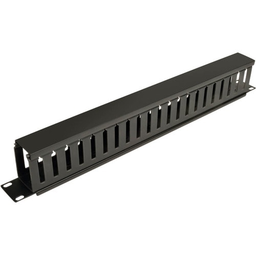 Gestionnaire de câbles horizontal Tripp Lite - Cache-câbles - Noir - Hauteur de rack 1U x Panneau 19\" Wi