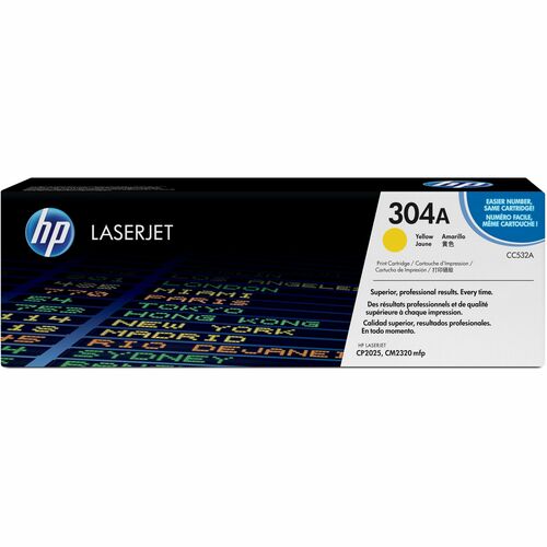 Cartucho de tóner láser de rendimiento estándar original HP 304A (CC532A)
