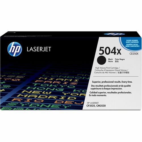 Cartouche de toner laser d'origine HP 504X (CE250X) - Paquet unitaire