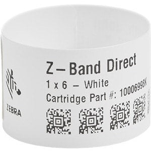 Zebra Wristband Polypropylene 1 x 11in Direct Thermal Zebra Z-Band Direct Red HC