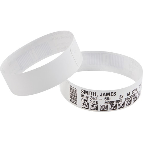 Zebra Wristband Polypropylene 1 x 7in Direct Thermal Zebra Z-Band Direct HC100 -
