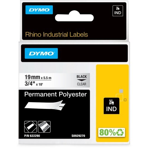 Dymo RhinoPro Thermal Label - 0.75" Width x 216" Length - Pe
