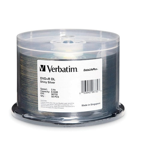 Verbatim DVD+R DL 8.5GB 8X DataLifePlus Shiny Silver Silk Sc