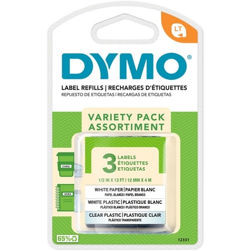 Kit de inicio Dymo LetraTag - Ancho de 12,70 mm (1/2") - Térmica directa - Surtido -