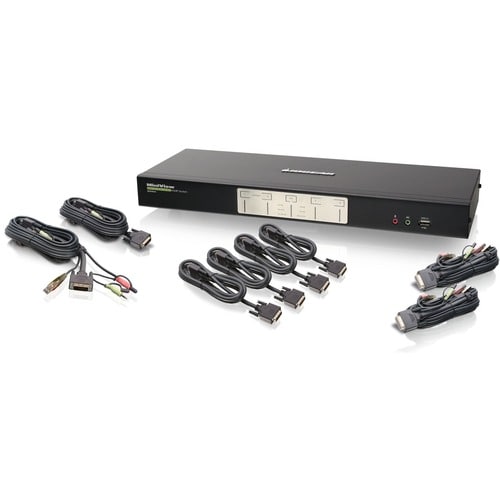 Commutateur KVM DVI IOGEAR GCS1644 : 4 x 1, 8 x vidéo DVI-I, 4 x clavier/souris de type B