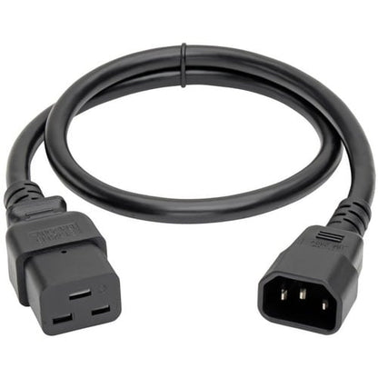 Tripp Lite 2ft Power Cord Extension Cable C19 to C14 Heavy Duty 15A 14AWG 2'
