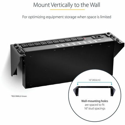 Support mural vertical pour rack StarTech.com 3U 19 pouces, pour panneau de brassage