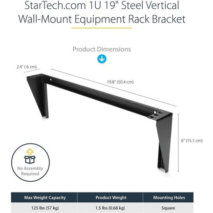 Support mural vertical en acier StarTech.com 1U 48 cm pour rack d'équipement