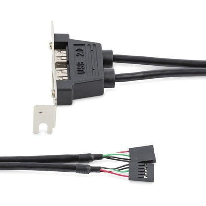 Adaptateur StarTech.com pour plaque d'emplacement à 2 ports USB A femelle à profil bas