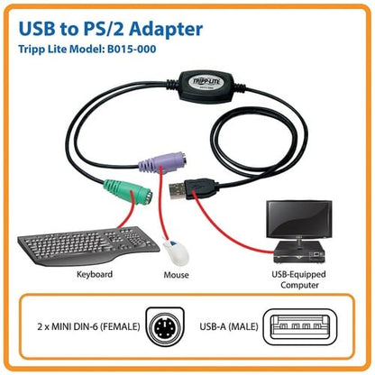 Tripp Lite USB to PS/2 Adapter - Type A Male USB
