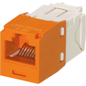 Panduit Mini-Com Cat.6 UTP Module - 1 x RJ-45 Network Female - Orange