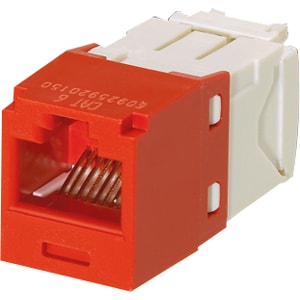 Panduit Mini-Com Cat.6 UTP Module - 1 x RJ-45 Network Female - Red