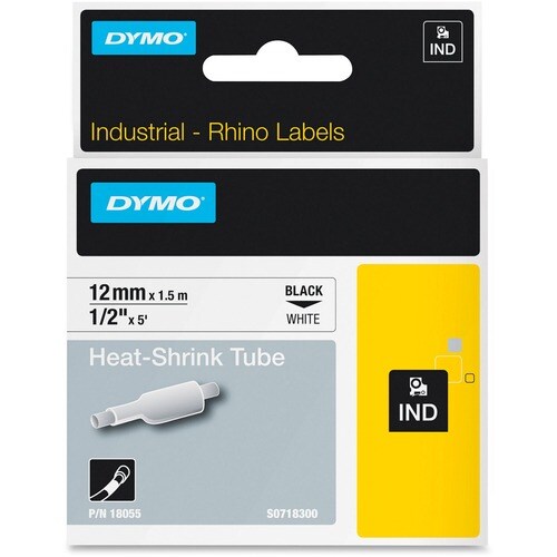 Gaine thermorétractable blanche Dymo - 12 mm (15/32 po) de largeur x 59 1/16 po