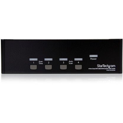 CONMUTADOR KVM USB DVI DE 4 PUERTOS PARA DOS MONITORIOS CON CONCENTRADOR USB DE AUDIO