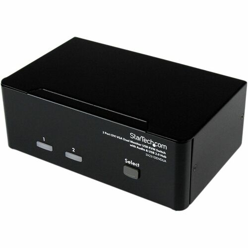 CONMUTADOR KVM USB DVI VGA DE 2 PUERTOS PARA DOS MONITOR CON CONCENTRADOR USB DE AUDIO