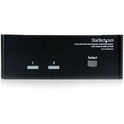 CONMUTADOR KVM USB DVI VGA DE 2 PUERTOS PARA DOS MONITOR CON CONCENTRADOR USB DE AUDIO