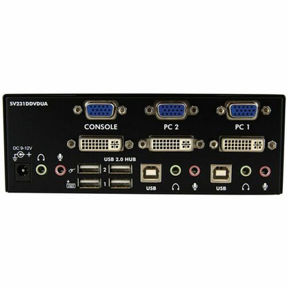 CONMUTADOR KVM USB DVI VGA DE 2 PUERTOS PARA DOS MONITOR CON CONCENTRADOR USB DE AUDIO