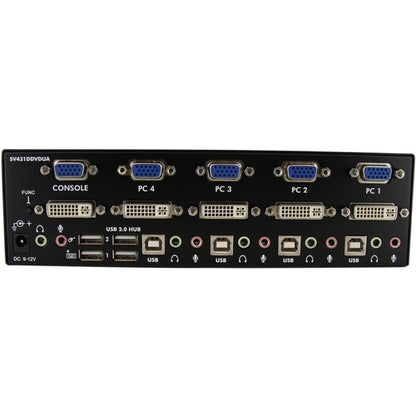 Commutateur KVM 4 ports DVI VGA USB, double moniteur KVM avec hub USB audio