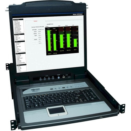 Commutateur KVM LCD Tripp Lite NetDirector Console RM avec 8 câbles - Boîtier en acier