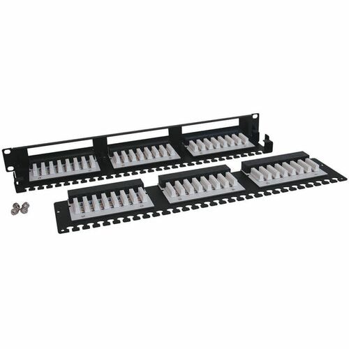Panel de conexión Tripp Lite Cat6 Cat5 de 48 puertos de alta densidad 110 para montaje en rack 1URM TAA -