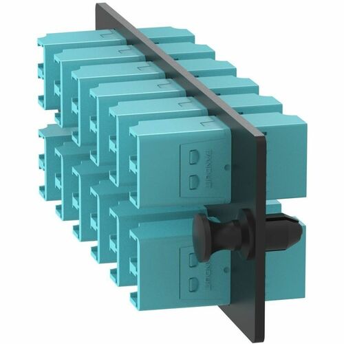 Panduit Opticom Fiber Adapter Panel, OM4, 12 LC Duplex, Aqua - 12 x LC - 12 Port(s) - 12 x