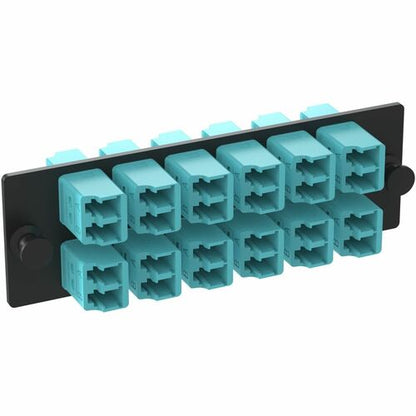 Panduit Opticom Fiber Adapter Panel, OM4, 12 LC Duplex, Aqua - 12 x LC - 12 Port(s) - 12 x