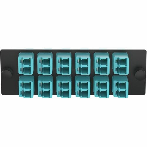 Panduit Opticom Fiber Adapter Panel, OM4, 12 LC Duplex, Aqua - 12 x LC - 12 Port(s) - 12 x
