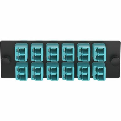Panduit Opticom Fiber Adapter Panel, OM4, 12 LC Duplex, Aqua - 12 x LC - 12 Port(s) - 12 x