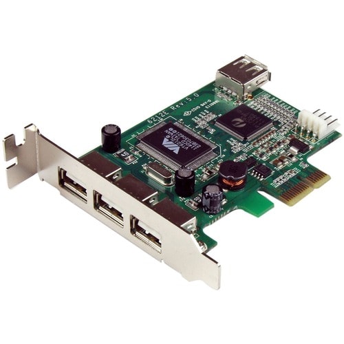 Carte adaptateur PCIE USB 2.0 à 4 ports à profil bas