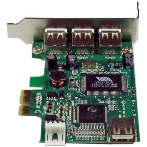 Carte adaptateur PCIE USB 2.0 à 4 ports à profil bas