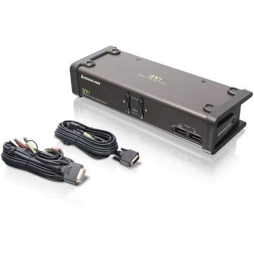 COMMUTATEUR KVMP DVI 2 PORTS AVEC CÂBLES AUDIO MICRO USB 2.0 CONFORME TAA