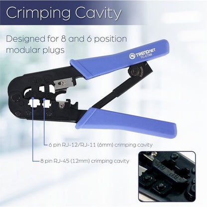 TRENDnet Crimping Tool, Crimp, Cut, And Strip Tool, For Any Ethernet or Telephon
